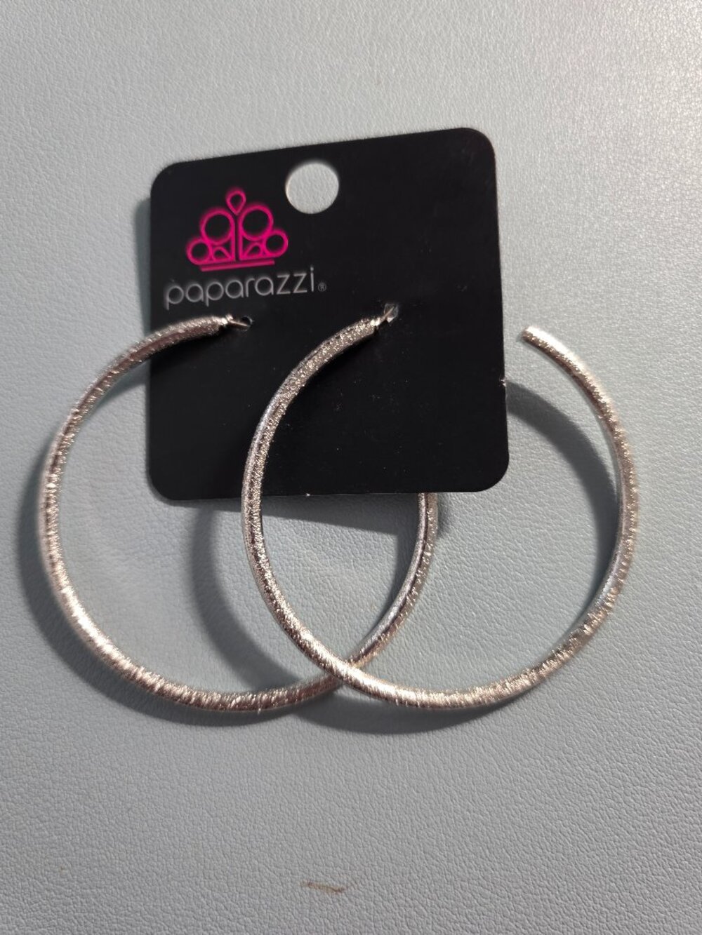 New Paparazzi 2" Hoop Earrings Silver Tone